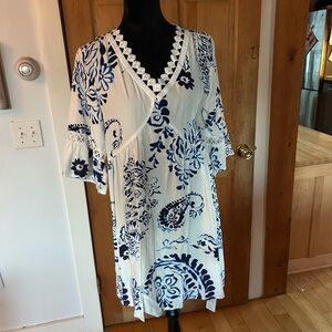 Cupshe Navy and White Floral Mini Dress